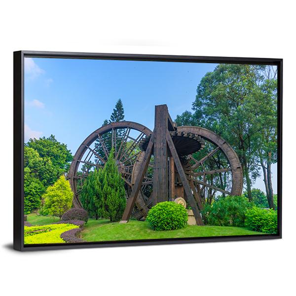 China Folk Culture Village Canvas Wall Art-3 Horizontal-Gallery Wrap-25" x 16"-Tiaracle