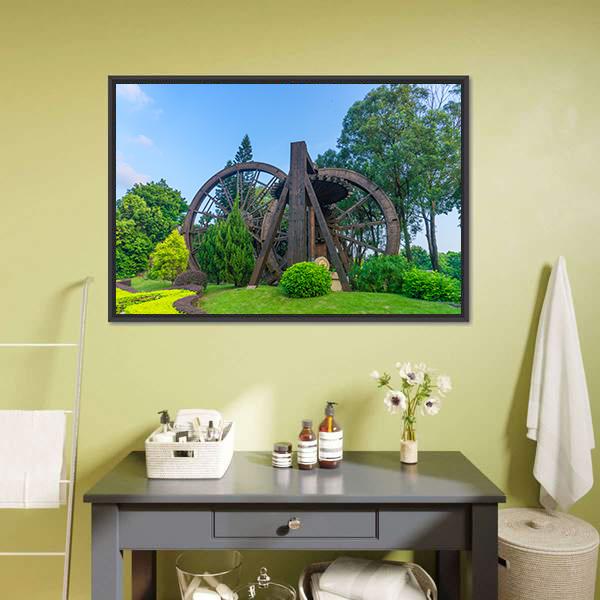 China Folk Culture Village Canvas Wall Art-3 Horizontal-Gallery Wrap-25" x 16"-Tiaracle