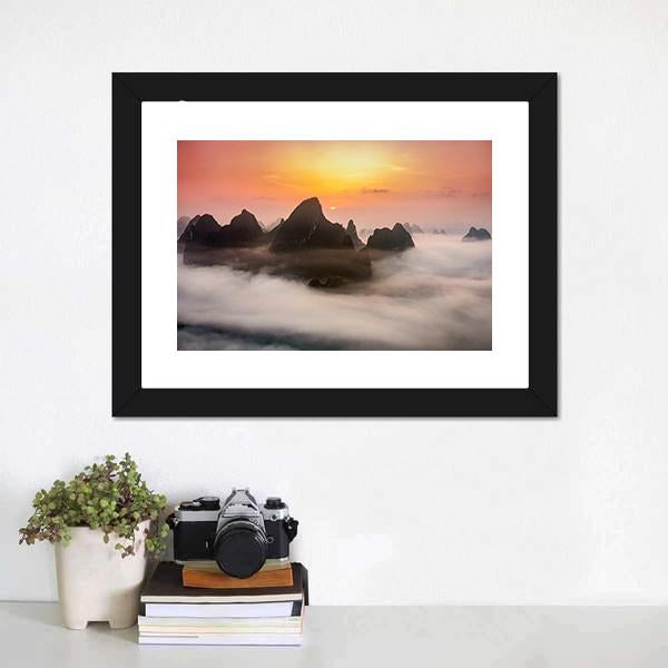 China Karst Mountains Canvas Wall Art-3 Horizontal-Gallery Wrap-25" x 16"-Tiaracle