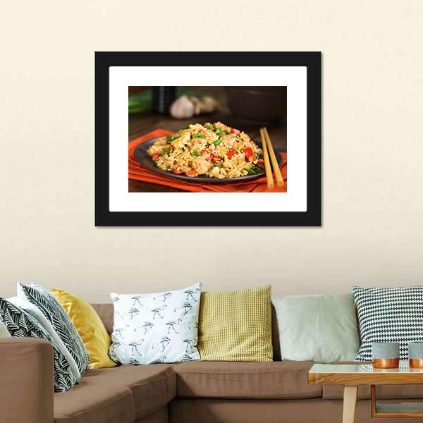 Chinese Fried Rice Canvas Wall Art-1 Piece-Framed Print-20" x 16"-Tiaracle