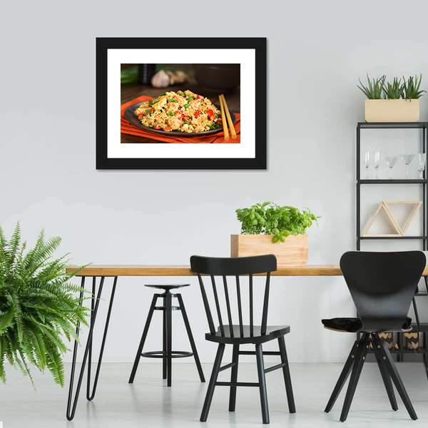 Chinese Fried Rice Canvas Wall Art-5 Horizontal-Gallery Wrap-22" x 12"-Tiaracle