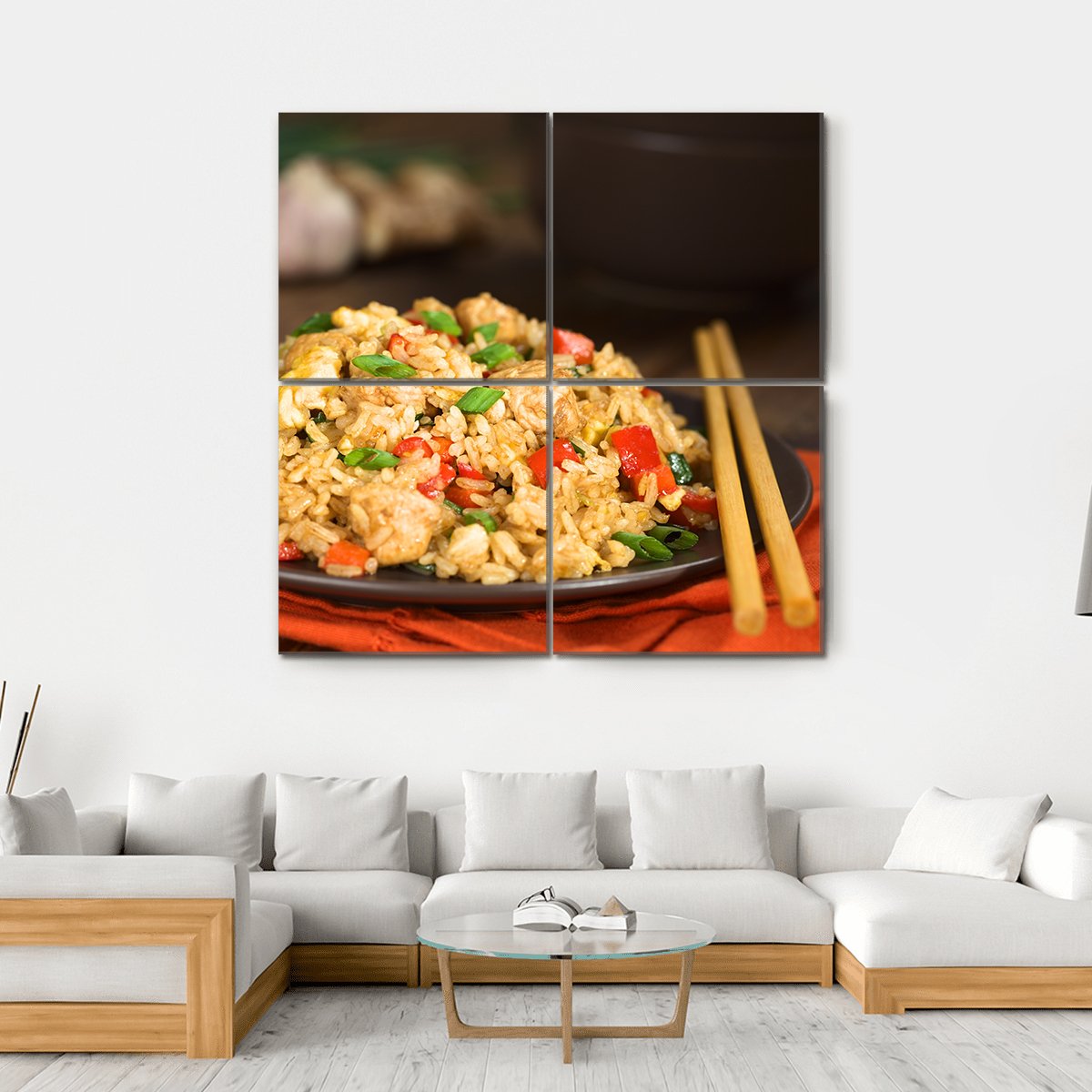 Chinese Fried Rice Canvas Wall Art-4 Square-Gallery Wrap-17" x 17"-Tiaracle