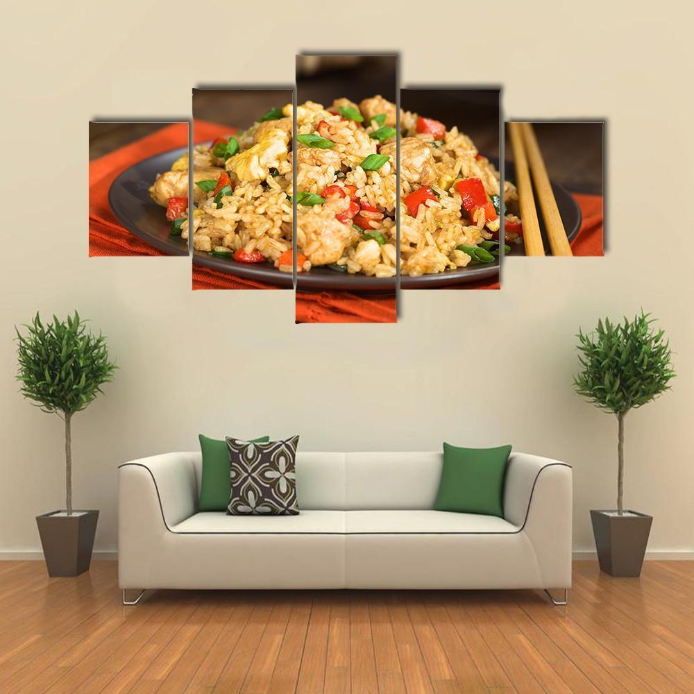 Chinese Fried Rice Canvas Wall Art-3 Horizontal-Gallery Wrap-37" x 24"-Tiaracle