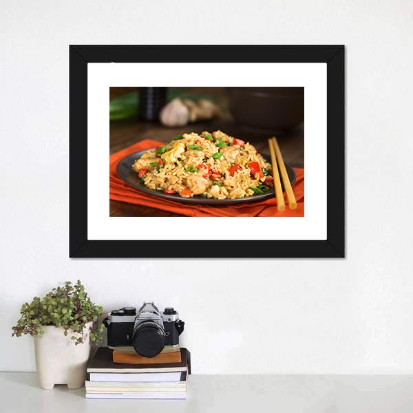 Chinese Fried Rice Canvas Wall Art-3 Horizontal-Gallery Wrap-25&quot; x 16&quot;-Tiaracle
