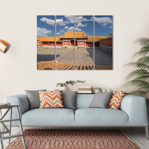 Chinese Imperial Palace Canvas Wall Art-4 Horizontal-Gallery Wrap-34" x 24"-Tiaracle