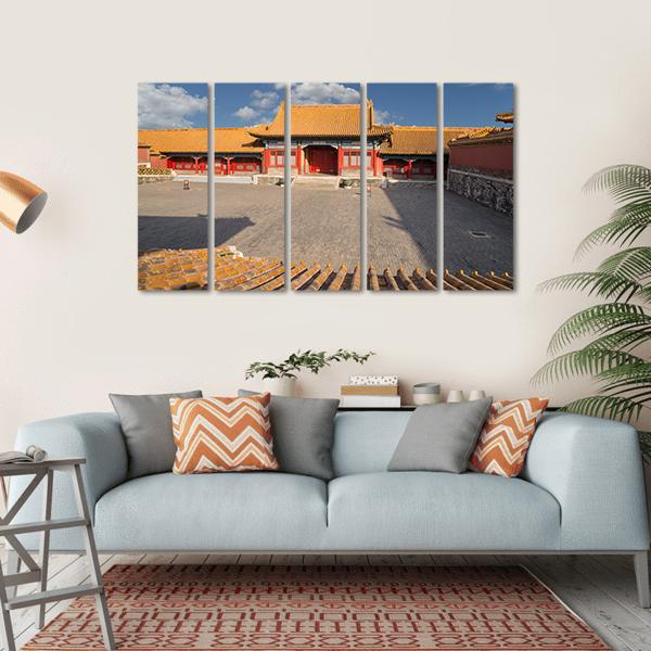 Chinese Imperial Palace Canvas Wall Art-5 Horizontal-Gallery Wrap-22" x 12"-Tiaracle