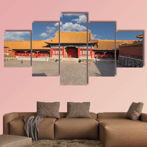 Chinese Imperial Palace Canvas Wall Art-5 Star-Gallery Wrap-62" x 32"-Tiaracle