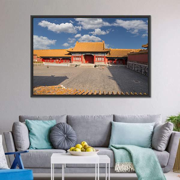 Chinese Imperial Palace Vertical Canvas Wall Art-3 Vertical-Gallery Wrap-12" x 25"-Tiaracle