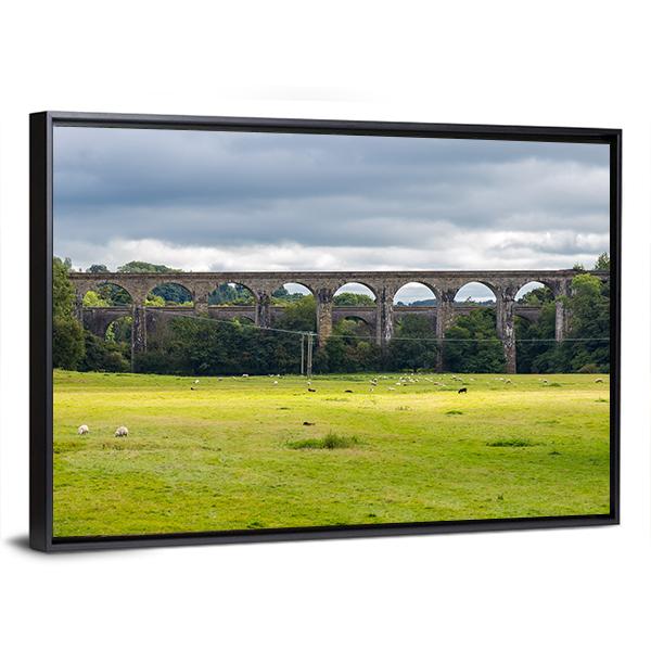 Chirk Aqueduct &amp; Viaduct Canvas Wall Art-3 Horizontal-Gallery Wrap-25" x 16"-Tiaracle