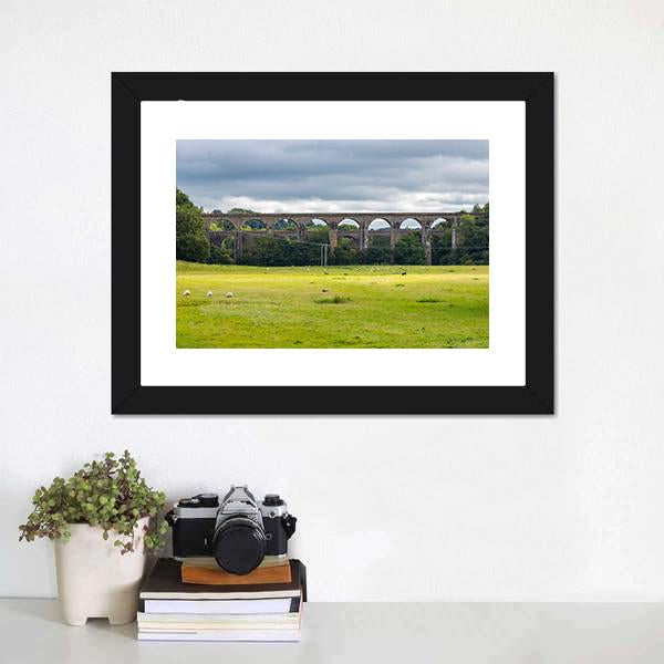 Chirk Aqueduct &amp; Viaduct Panoramic Canvas Wall Art-1 Piece-36" x 12"-Tiaracle