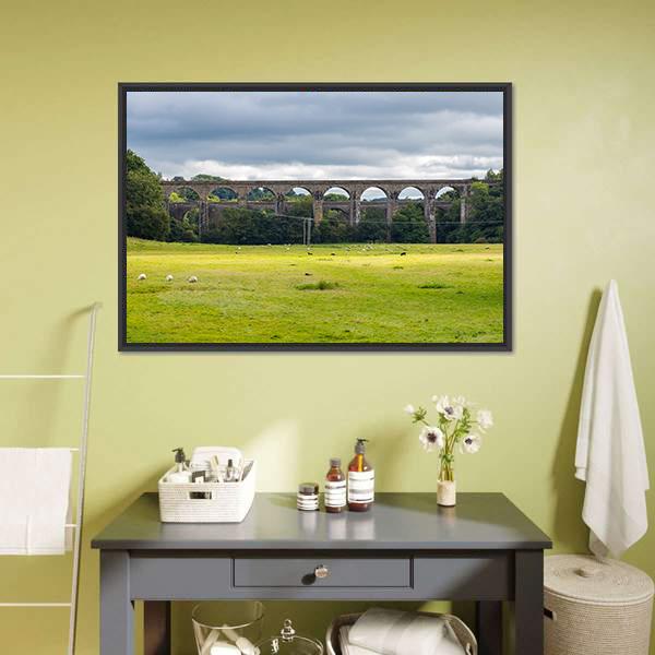 Chirk Aqueduct &amp; Viaduct Panoramic Canvas Wall Art-1 Piece-36" x 12"-Tiaracle