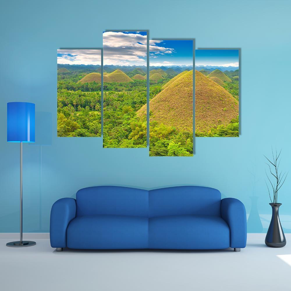 Chocolate Hills Canvas Wall Art-4 Pop-Gallery Wrap-50" x 32"-Tiaracle