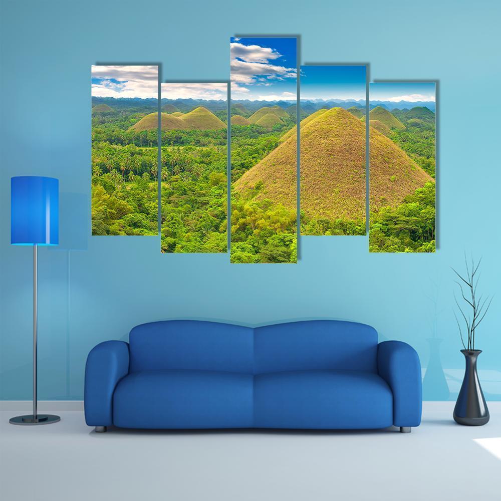 Chocolate Hills Canvas Wall Art-5 Pop-Gallery Wrap-47" x 32"-Tiaracle