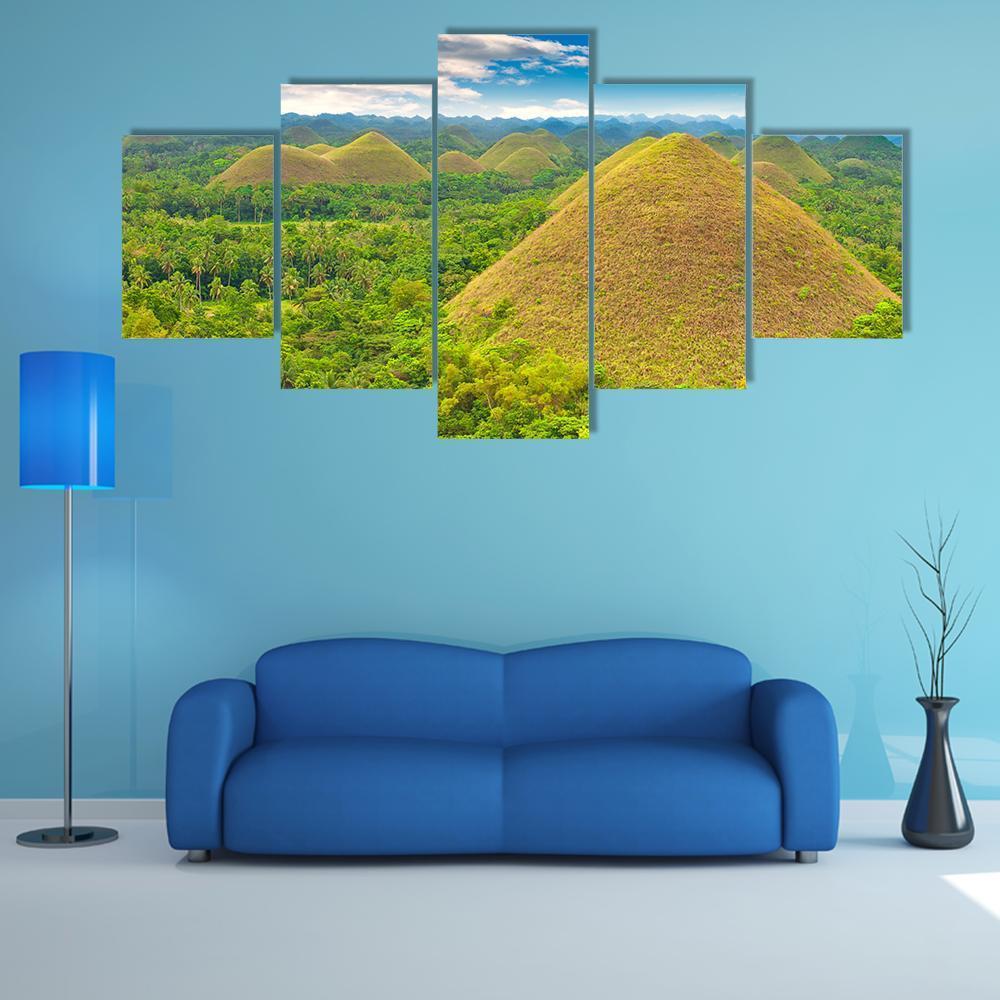 Chocolate Hills Canvas Wall Art-5 Star-Gallery Wrap-62" x 32"-Tiaracle