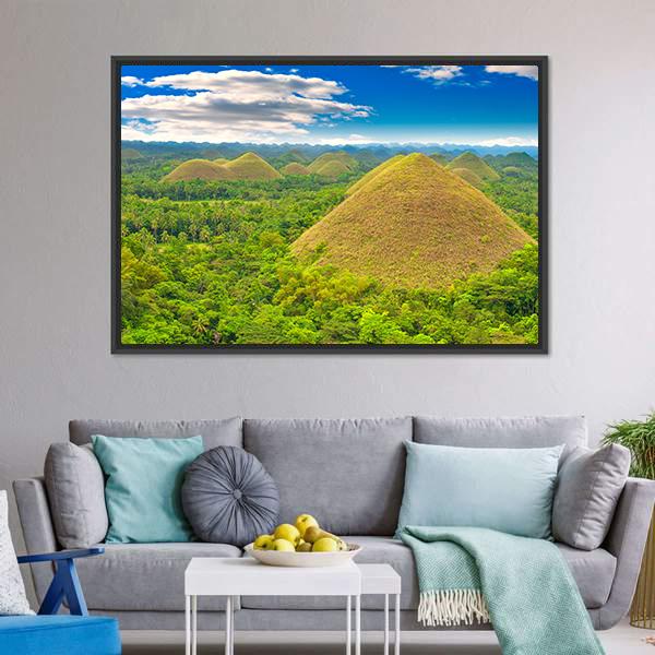 Chocolate Hills Canvas Wall Art-3 Horizontal-Gallery Wrap-25" x 16"-Tiaracle