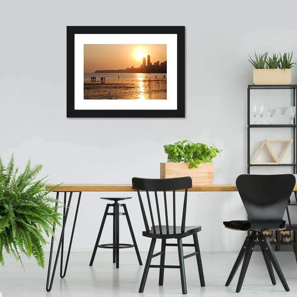 Chowpatty Beach Canvas Wall Art-3 Horizontal-Gallery Wrap-25" x 16"-Tiaracle