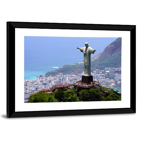 Christ The Redeemer Brazil Vertical Canvas Wall Art-3 Vertical-Gallery Wrap-12" x 25"-Tiaracle