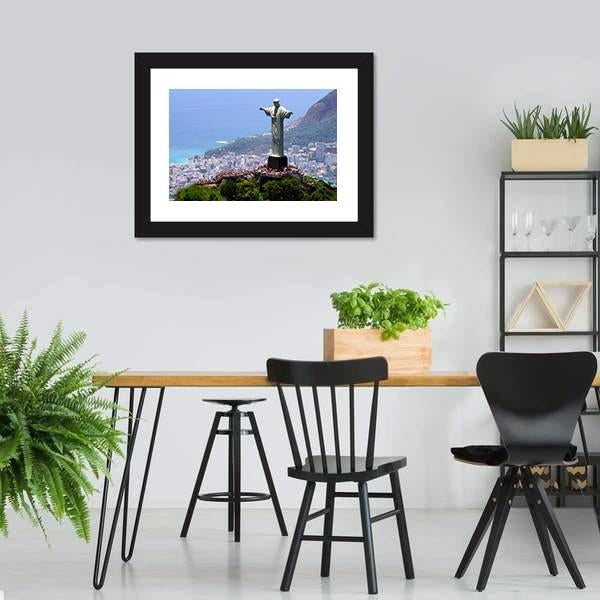 Christ The Redeemer Brazil Vertical Canvas Wall Art-3 Vertical-Gallery Wrap-12" x 25"-Tiaracle