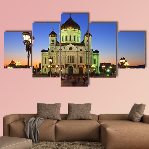 Christ The Savior Cathedral Canvas Wall Art-5 Star-Gallery Wrap-62" x 32"-Tiaracle