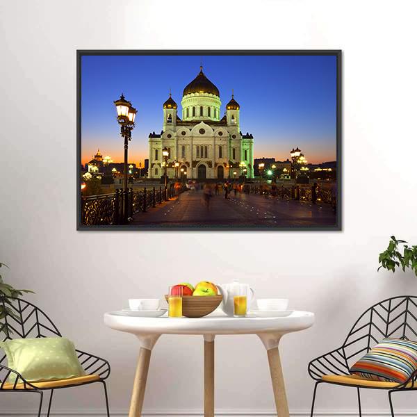 Christ The Savior Cathedral Canvas Wall Art-1 Piece-Floating Frame-36" x 24"-Tiaracle