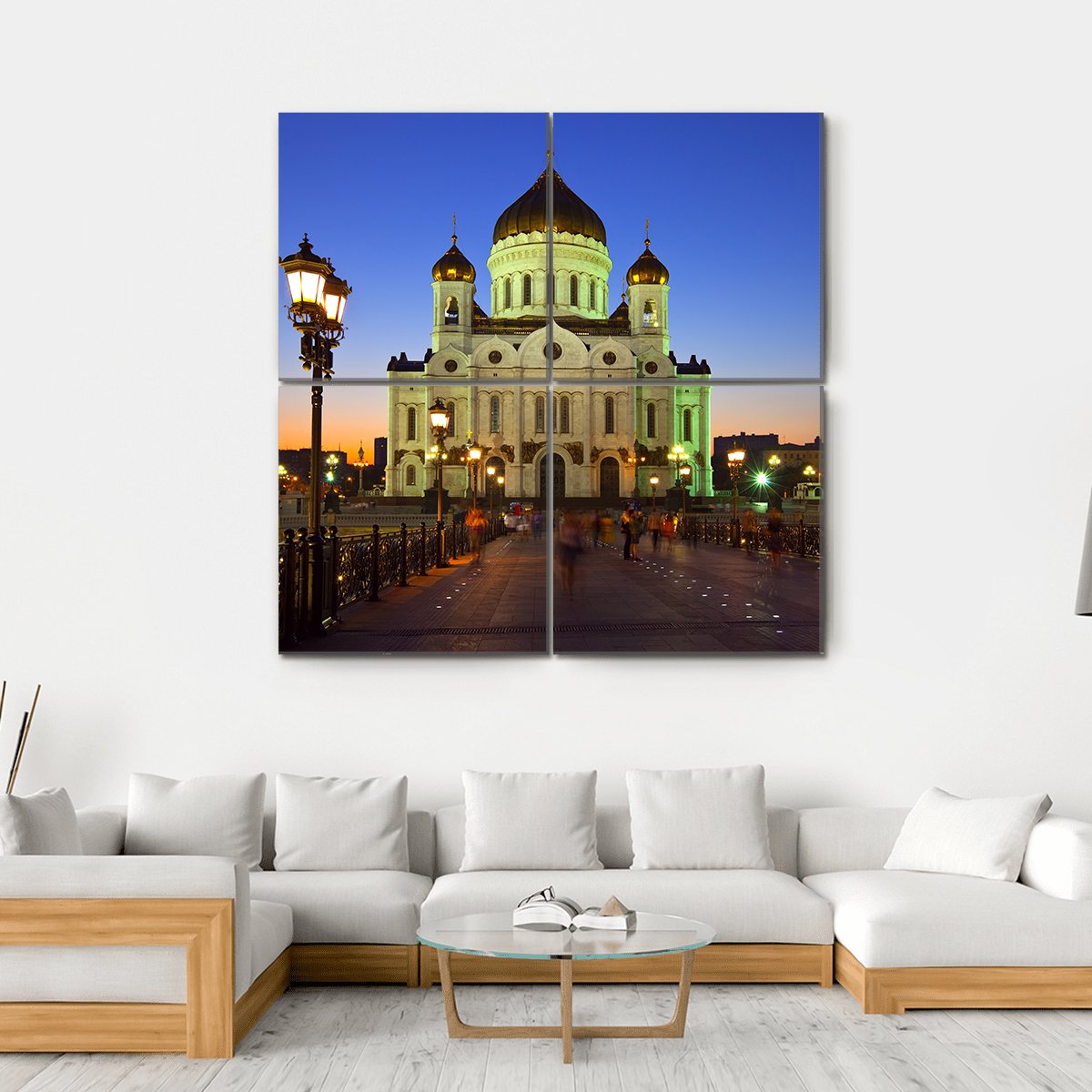 Christ The Savior Cathedral Canvas Wall Art-4 Square-Gallery Wrap-17" x 17"-Tiaracle