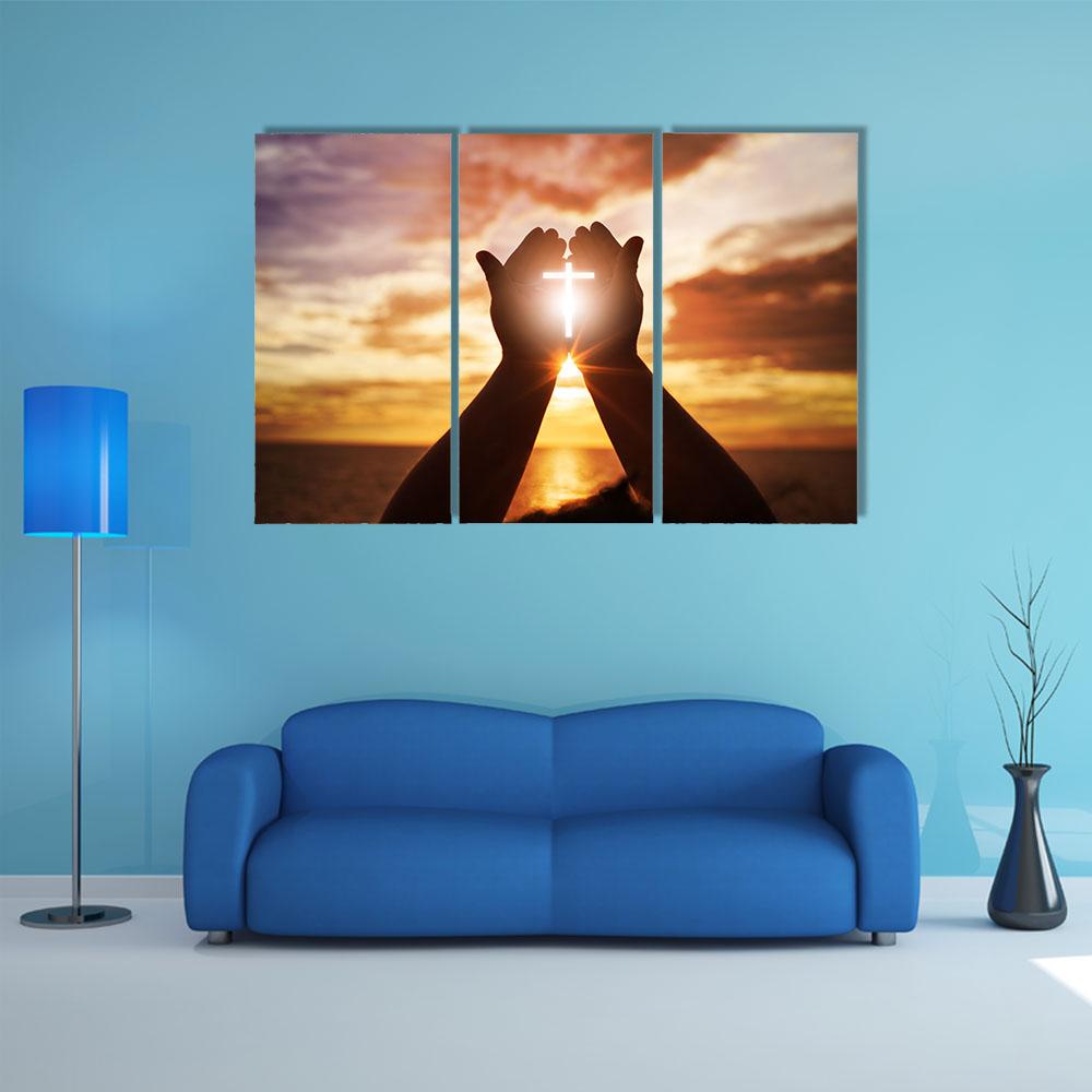 Christian Religion Concept Canvas Wall Art-3 Horizontal-Gallery Wrap-25" x 16"-Tiaracle