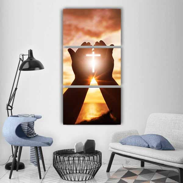 Christian Religion Concept Vertical Canvas Wall Art-3 Vertical-Gallery Wrap-12" x 25"-Tiaracle