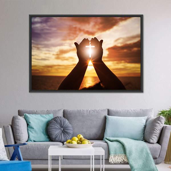 Christian Religion Concept Vertical Canvas Wall Art-3 Vertical-Gallery Wrap-12" x 25"-Tiaracle