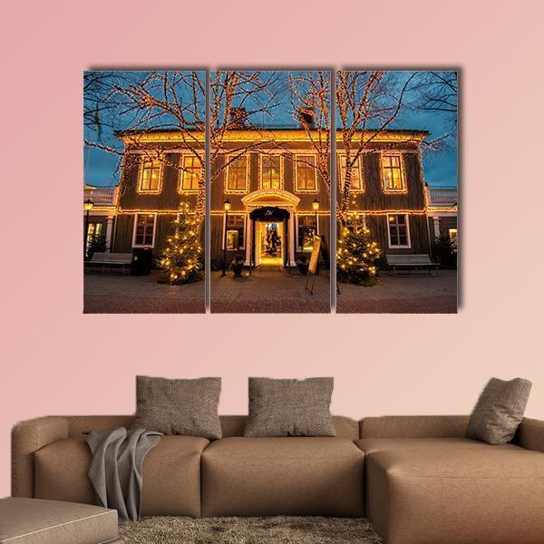 Christmas In Gothenburg Canvas Wall Art-3 Horizontal-Gallery Wrap-37" x 24"-Tiaracle