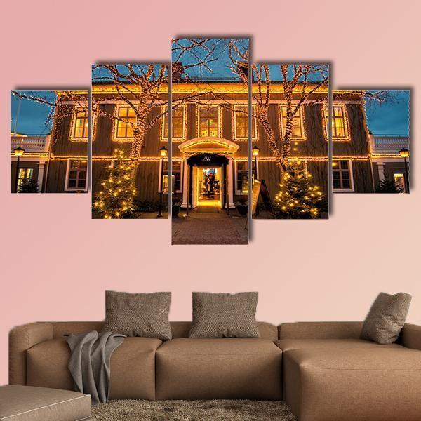 Christmas In Gothenburg Canvas Wall Art-5 Star-Gallery Wrap-62" x 32"-Tiaracle