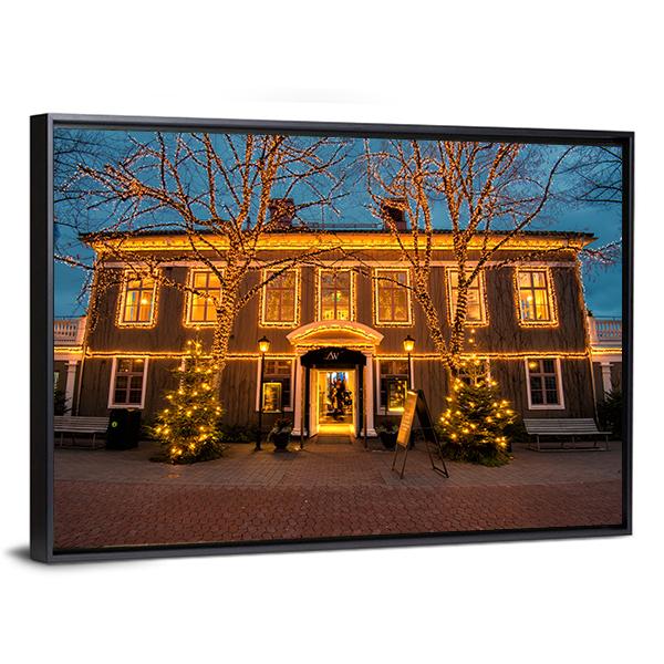 Christmas In Gothenburg Canvas Wall Art-3 Horizontal-Gallery Wrap-25" x 16"-Tiaracle
