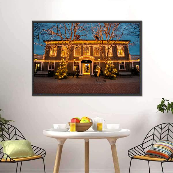 Christmas In Gothenburg Canvas Wall Art-1 Piece-Floating Frame-24" x 16"-Tiaracle