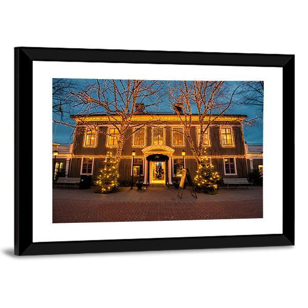 Christmas In Gothenburg Canvas Wall Art-3 Horizontal-Gallery Wrap-25" x 16"-Tiaracle
