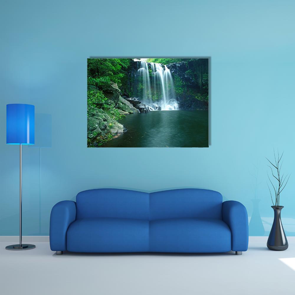 Chunjeyun Waterfall Canvas Wall Art-1 Piece-Gallery Wrap-36" x 24"-Tiaracle