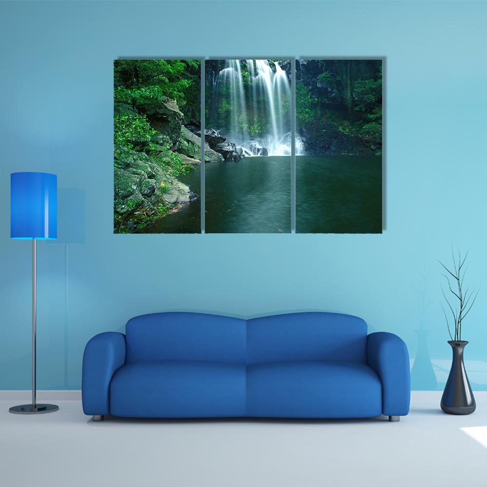 Chunjeyun Waterfall Canvas Wall Art-3 Horizontal-Gallery Wrap-37" x 24"-Tiaracle