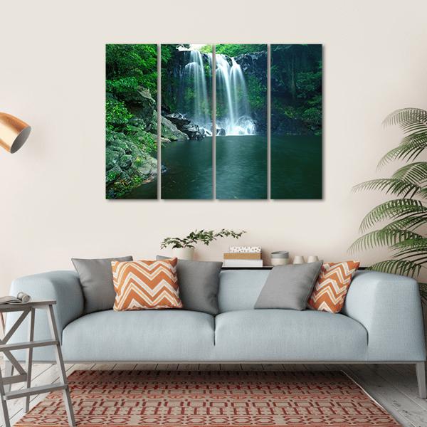 Chunjeyun Waterfall Canvas Wall Art-4 Horizontal-Gallery Wrap-34" x 24"-Tiaracle