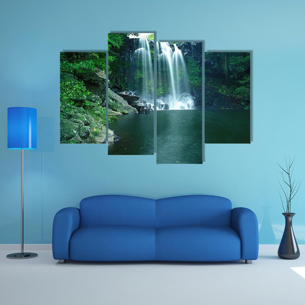 Chunjeyun Waterfall Canvas Wall Art-4 Pop-Gallery Wrap-50" x 32"-Tiaracle