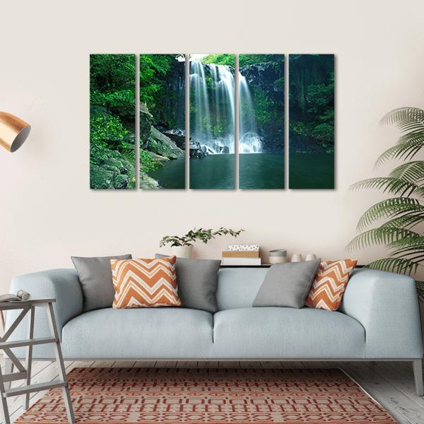 Chunjeyun Waterfall Canvas Wall Art-5 Horizontal-Gallery Wrap-22" x 12"-Tiaracle