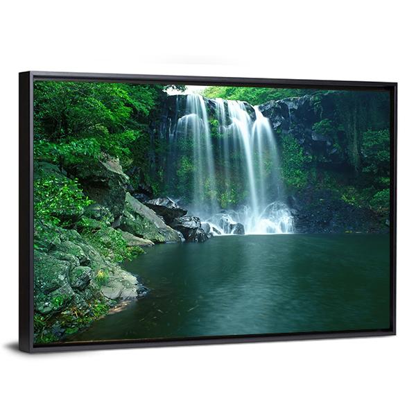 Chunjeyun Waterfall Canvas Wall Art-3 Horizontal-Gallery Wrap-25" x 16"-Tiaracle