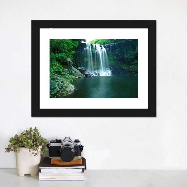Chunjeyun Waterfall Canvas Wall Art-3 Horizontal-Gallery Wrap-25" x 16"-Tiaracle