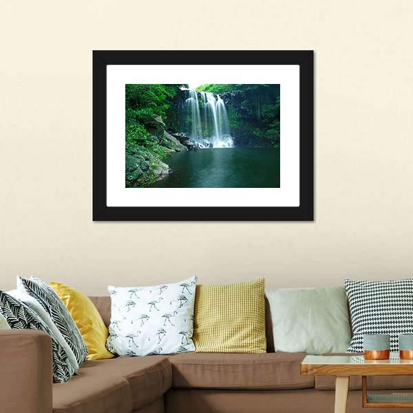 Chunjeyun Waterfall Canvas Wall Art-1 Piece-Framed Print-20" x 16"-Tiaracle