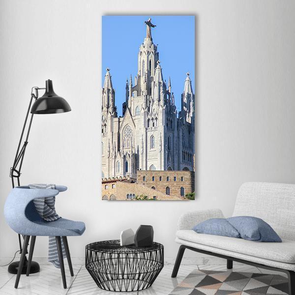 Tibidabo Hill Spain Vertical Canvas Wall Art-1 Vertical-Gallery Wrap-12" x 24"-Tiaracle