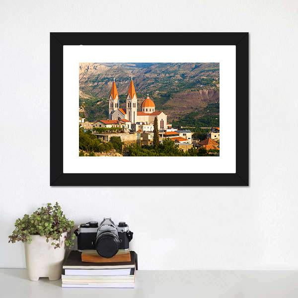 Church In Bsharri Canvas Wall Art-1 Piece-Framed Print-30" x 20"-Tiaracle