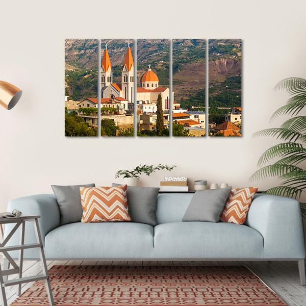 Church In Bsharri Canvas Wall Art-5 Horizontal-Gallery Wrap-22" x 12"-Tiaracle