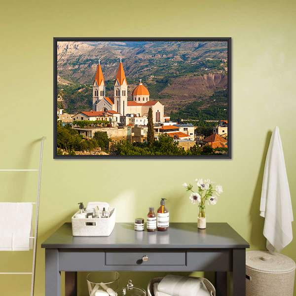 Church In Bsharri Canvas Wall Art-5 Horizontal-Gallery Wrap-22" x 12"-Tiaracle
