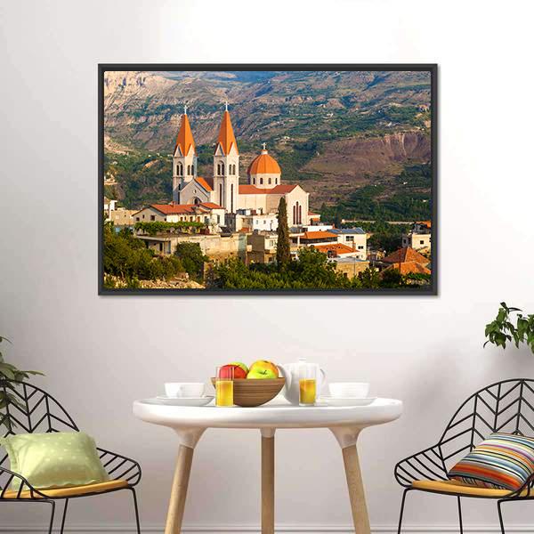 Church In Bsharri Canvas Wall Art-5 Horizontal-Gallery Wrap-22" x 12"-Tiaracle