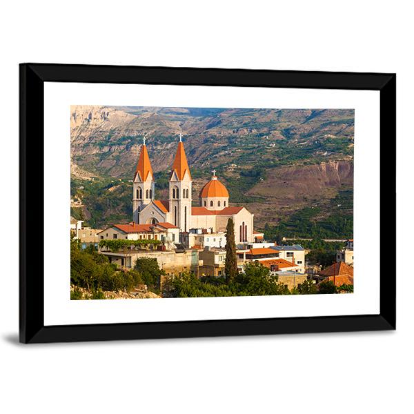 Church In Bsharri Canvas Wall Art-5 Horizontal-Gallery Wrap-22" x 12"-Tiaracle