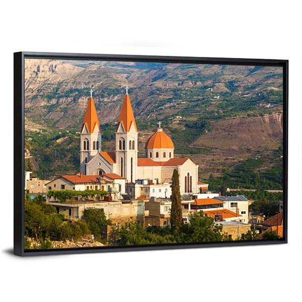 Church In Bsharri Canvas Wall Art-5 Horizontal-Gallery Wrap-22" x 12"-Tiaracle