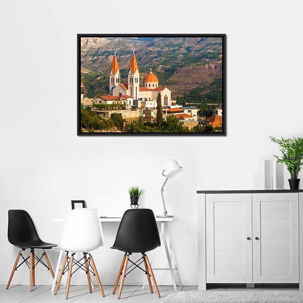Church In Bsharri Canvas Wall Art-3 Horizontal-Gallery Wrap-25" x 16"-Tiaracle