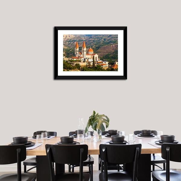 Church In Bsharri Canvas Wall Art-3 Horizontal-Gallery Wrap-25" x 16"-Tiaracle